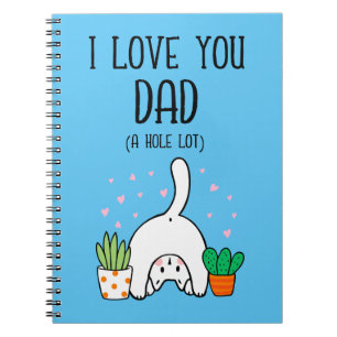 Carnet Chat Drôle Je T'Aime Papa Un Trou Beaucoup