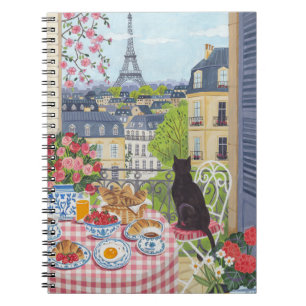 Carnet Chat du balcon de Paris petit-déjeuner Tour Eiffel
