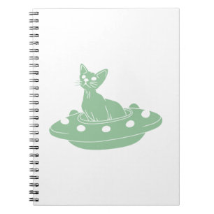 Carnet Chat en Ufo - Choisissez la couleur arrière - plan