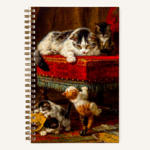 Carnet Chat et chatons Jouer avec chaise