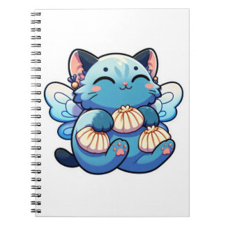 Carnet Chat fée mignonne avec boulettes