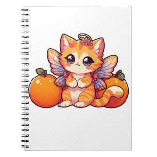 Carnet Chat fée mignonne avec oranges