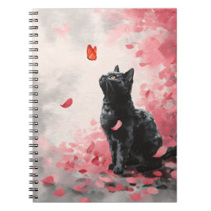 Carnet Chat Fleur de Cerisier et Papillons (3)