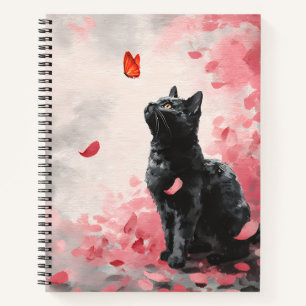 Carnet Chat Fleur de Cerisier et Papillons (3)