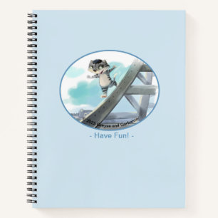 Carnet Chat Glisse Tour Eiffel –Cahier Spirale Amusant Pa