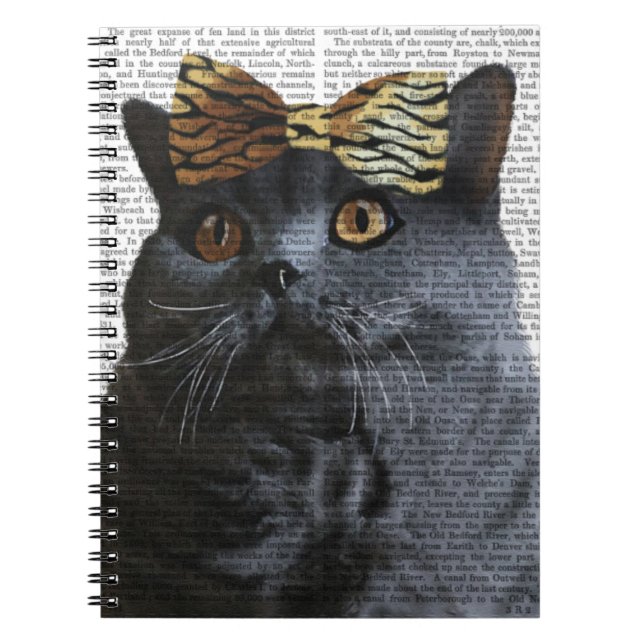 Carnet Chat gris avec chèvre léopard (Devant)