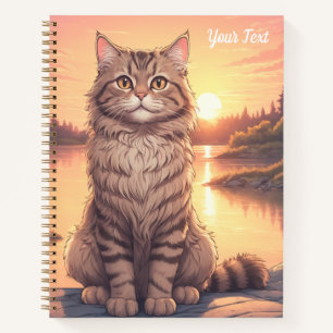 Carnet Chat Gris Tabby au bord du Lac