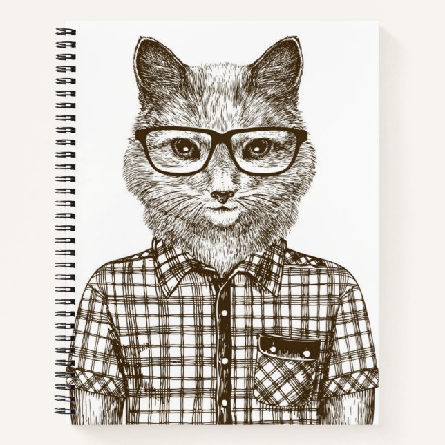 Carnet Chat Hipster (Devant)