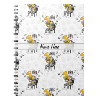Carnet Chat jouant du euphonium Musicien de cuivres sur m