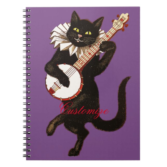 Carnet Chat jouant le banjo Thunder_Cove (Devant)