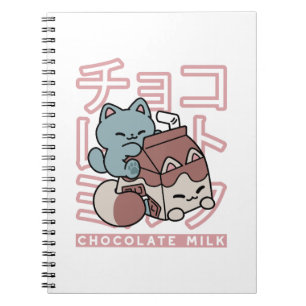 Carnet Chat Kawaii avec du Lait au Chocolat – Pop Art Jap