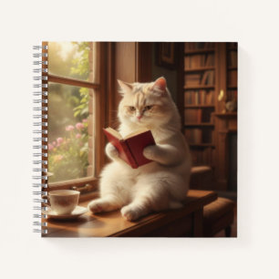 Carnet Chat mignon en lecture