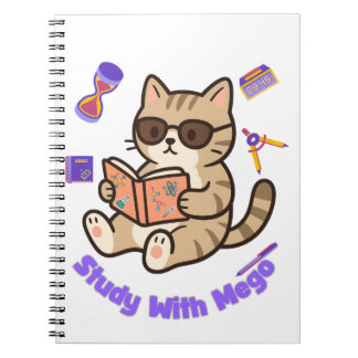 Carnet Chat mignon étudiant avec des lunettes de soleil d