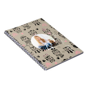Carnet Chat Motifs Monogramme Enfants Nom photo Personnal