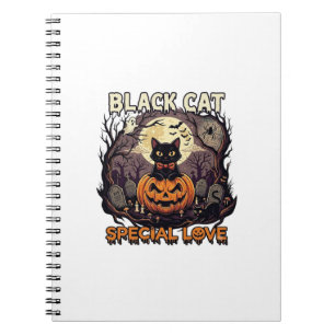 Carnet Chat Noir Amour Spécial Halloween Citrouille Plein