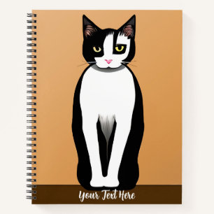Carnet Chat noir et blanc moderne du milieu du siècle