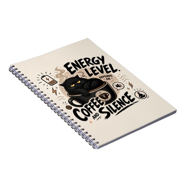 Carnet Chat Noir Introverti Drôle (Côté Droit)