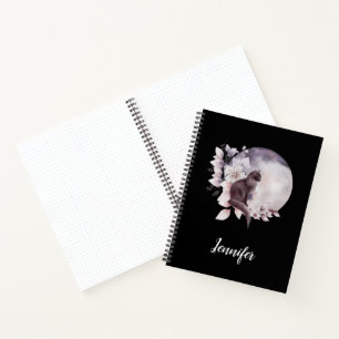 Carnet Chat noir par une Pleine lune magique