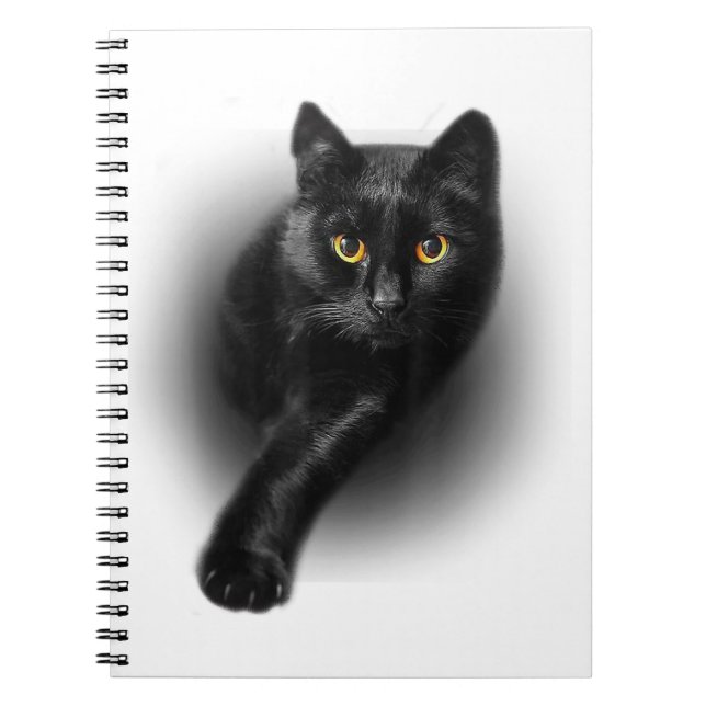 Carnet Chat noir Yellow Eyes T-shirt Chats Tee (Devant)