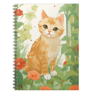 Carnet Chat orange mignon