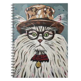 Carnet Chat portant casquette et lunettes