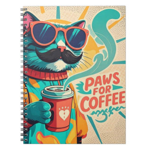 Carnet Chat portant des lunettes de soleil surdimensionné