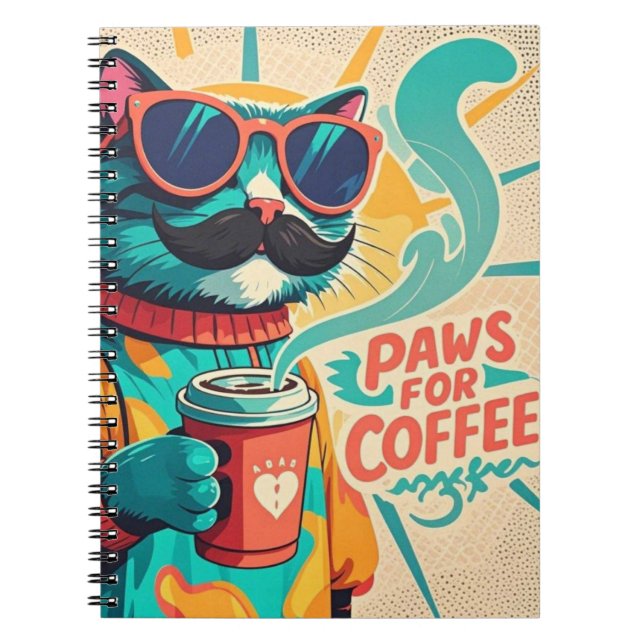 Carnet Chat portant des lunettes de soleil surdimensionné (Devant)