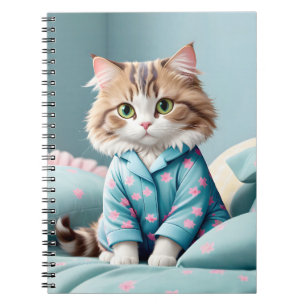 Carnet Chat portant un pyjama