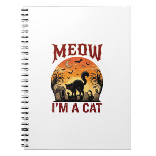 Carnet Chat qui miaule Halloween Cimetière noir_1