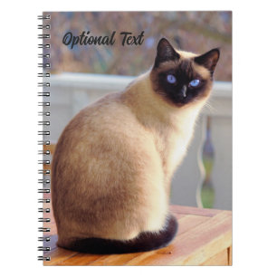 Carnet Chat Siamois Personnalisé Beau avec des Yeux Bleus