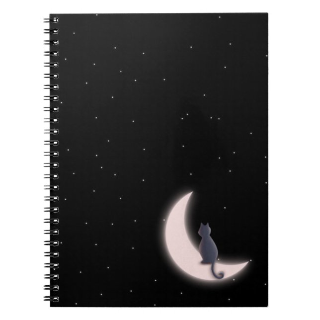 Carnet Chat sur une lune de néon (Devant)