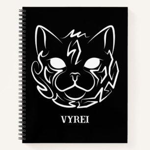 Carnet Chat tribal noir et blanc