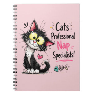 Carnet Chat Tuxedo Drôle Spécialiste du Sommeil Professio