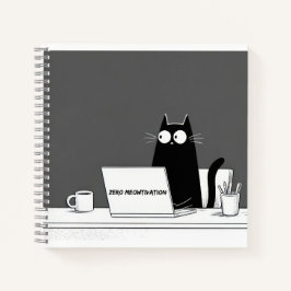 Carnet Chat Zéro Motivation – Dessin animé drôle de trava