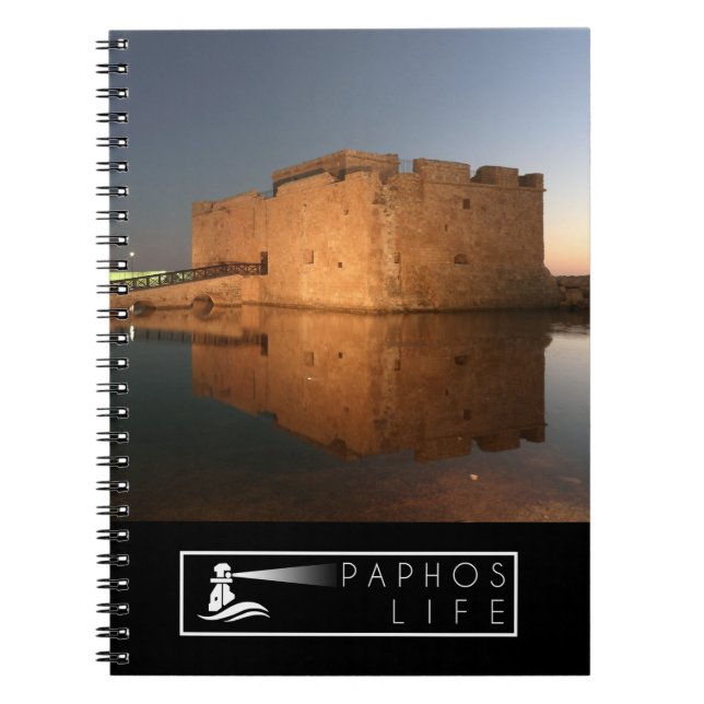Carnet Château de Paphos et réflexions au coucher du sole (Devant)