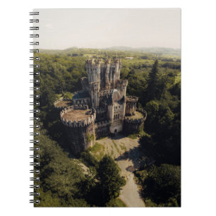 Carnet Château de pierre gris grand en Bois vert surélevé