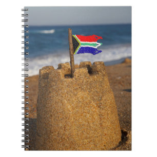 Carnet Château de Sable Avec Drapeau Sud-Africain, Umhlan
