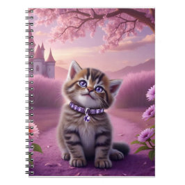 Carnet Chaton adorable avec collier scintillant
