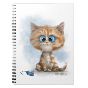 Carnet Chaton au gingembre avec dessin animé de souris