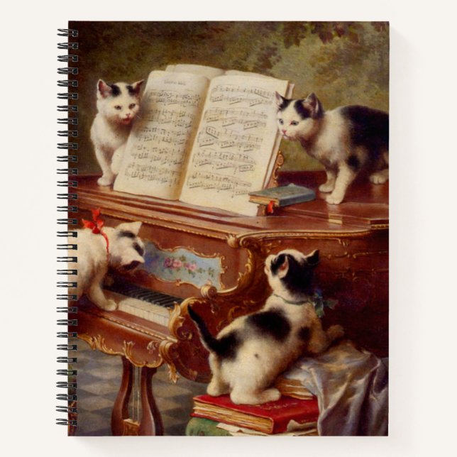 Carnet Chatons et piano (Devant)