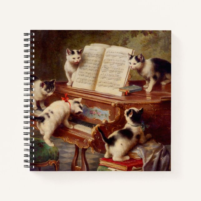 Carnet Chatons et piano (Devant)