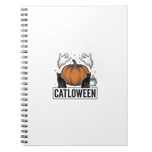 Carnet Chatoween Chat Noir Fantôme Halloween Conception V