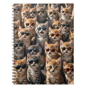 Carnet Chats cool portant des lunettes de soleil