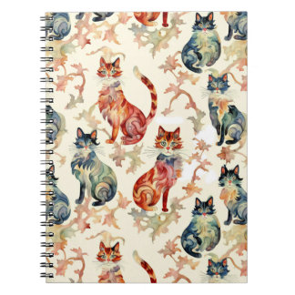 Carnet Chats dans un Motif d'aquarelle chinois