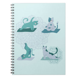 Carnet Chats de yoga vert
