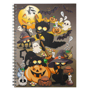 Carnet Chats drôles de Halloween Fête