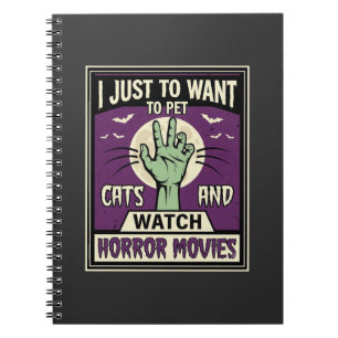 Carnet Chats et films d'horreur Design Halloween