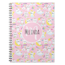 Chats Licornes Mignons Motif Rose Clair