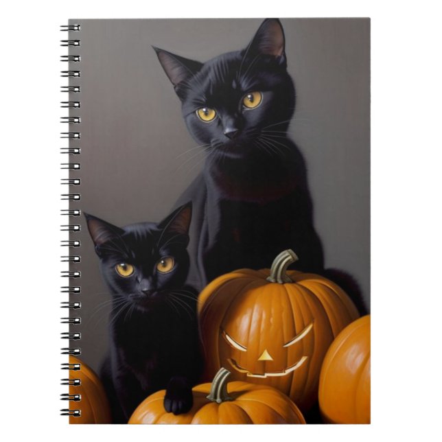 Carnet Chats noirs et Citrouilles (Devant)