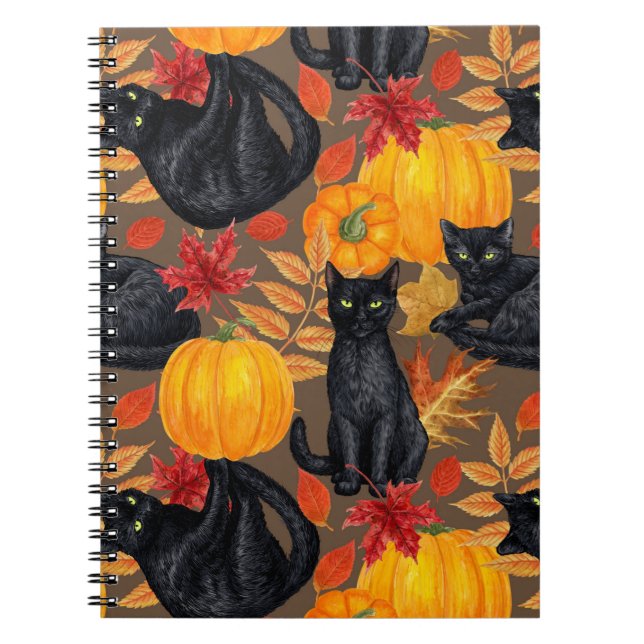 Carnet Chats noirs et citrouilles 2 (Devant)